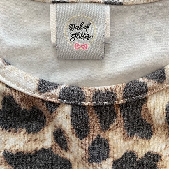 Leopard and Tie-Dye Ruffle sweatshirt. Girls size (XS) 12-18 months - Picture 4 of 7